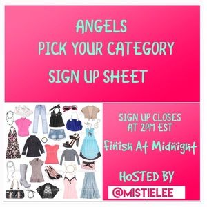 👠TUESDAY PICK YOUR CATEGORY SIGN UP SHEET👒